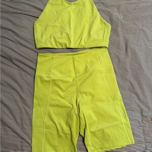Girlfriend Collective Neon Green Activewear Set